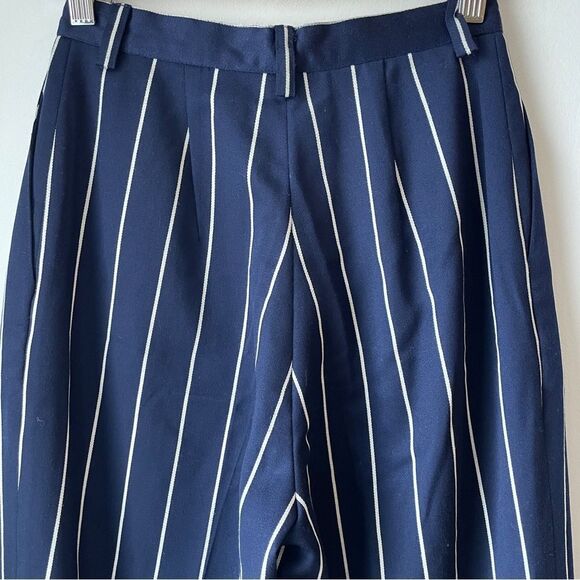 Vintage  navy blue  high waisted wool pinstripe tailored trousers XS‎ - Picture 8 of 8